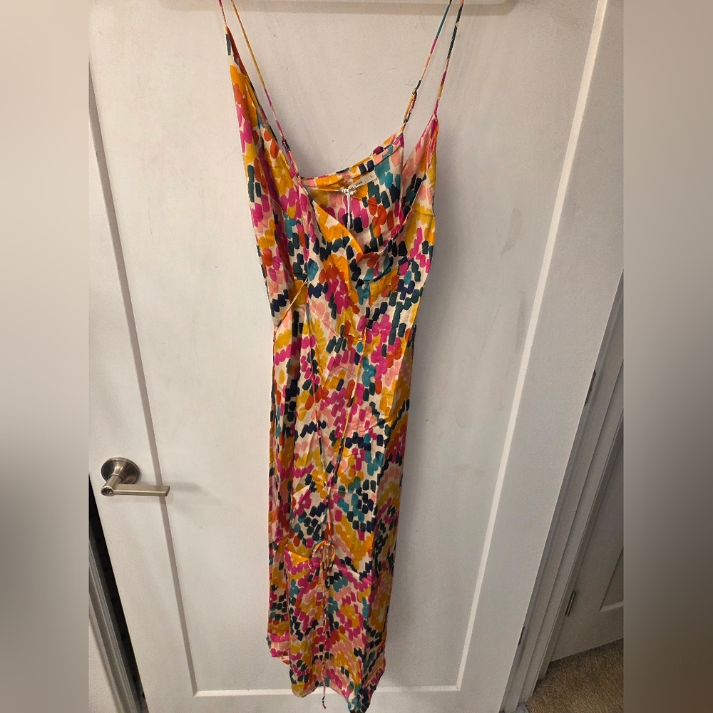 NWT - Marine Layer Tencel Bright Multicolor Archive Emma Wrap Midi Dress-Size XL - Picture 16 of 16